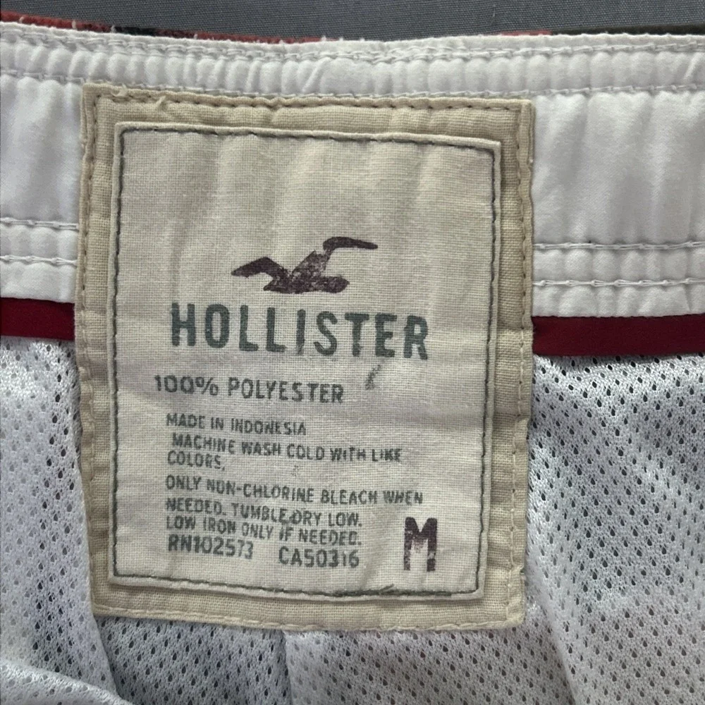 Hollister Mens Floral Orange/Brown Swim Trunks Board Shorts Size Medium Surf Y2K